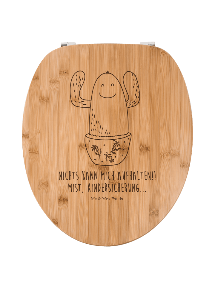 WC Deckel Kaktus Happy mit Spruch in Transparent