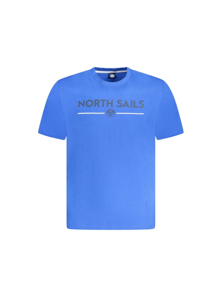 Blau Baumwolle Herren T-Shirt