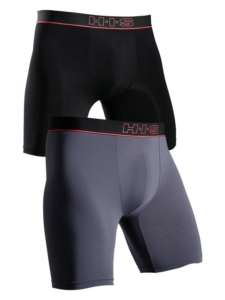 Funktionsboxer in grau, schwarz