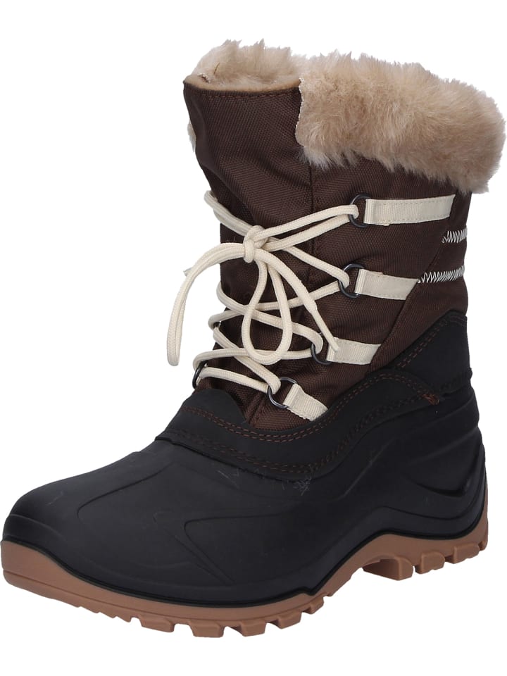 Winterstiefel Evelin gefüttert in braun/schwarz in braun/schwarz