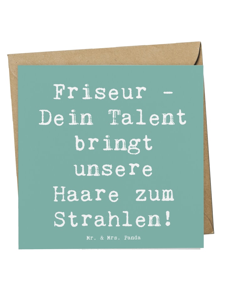 Klappkarte Spruch Friseur Talent mit Spruch in Meeresbrise