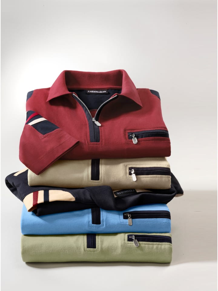 Kurzarm-Poloshirt in bordeaux