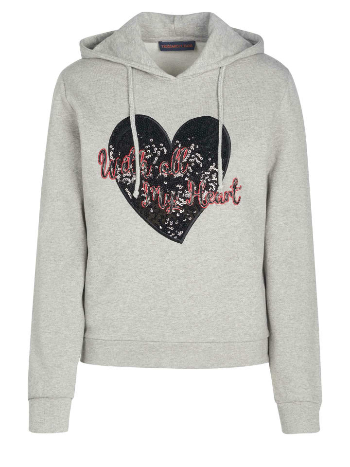 Kapuzenpullover für Damen in grau