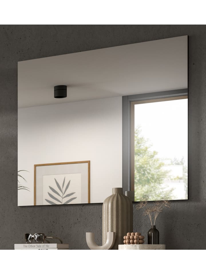 Garderobenspiegel grau, Wandspiegel 80 x 73 cm