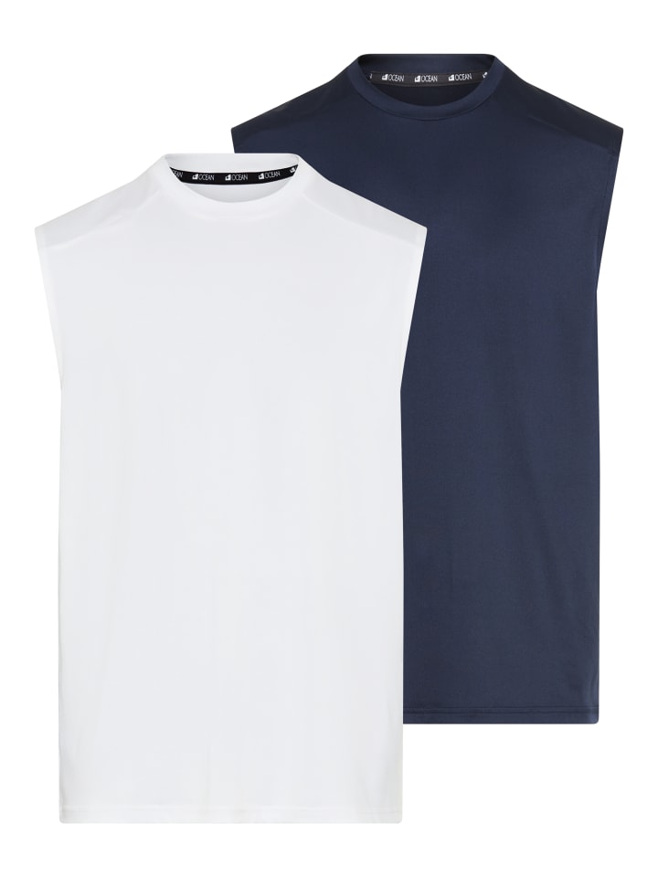 Funktionsshirt in weiss/ marine