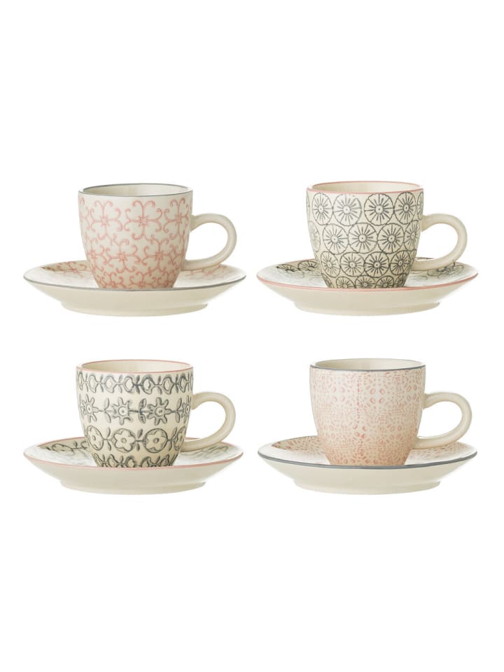 Cécile Espresso Cup aus Rose aus Steingut 4er-Set in grün