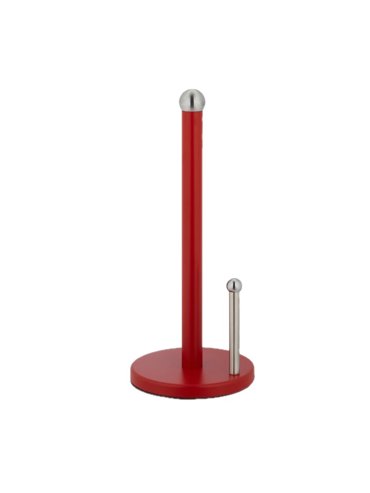 Küchenrollenhalter in Rot/ Silber - (H)35 x Ø15 cm