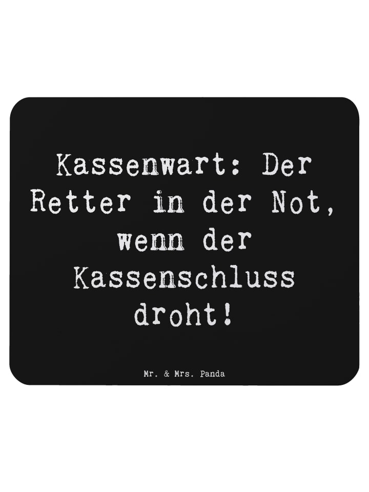 Mouse-Pad Spruch Kassenwart Held mit Spruch in Schwarz
