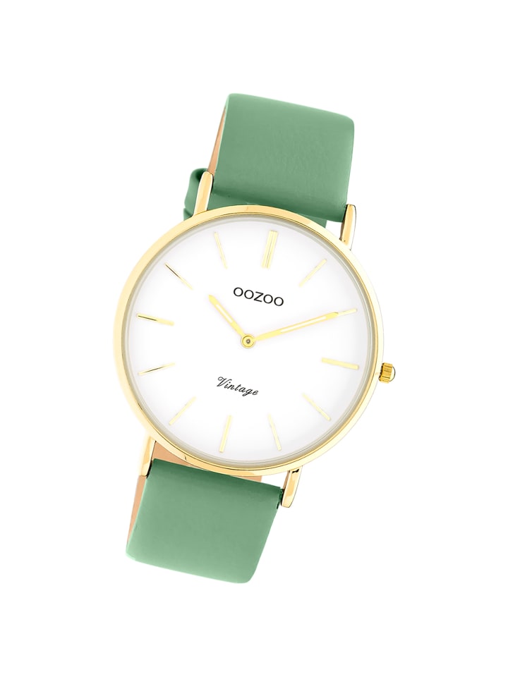 Analog-Armbanduhr Oozoo Vintage Series grün groß (ca. 40mm)