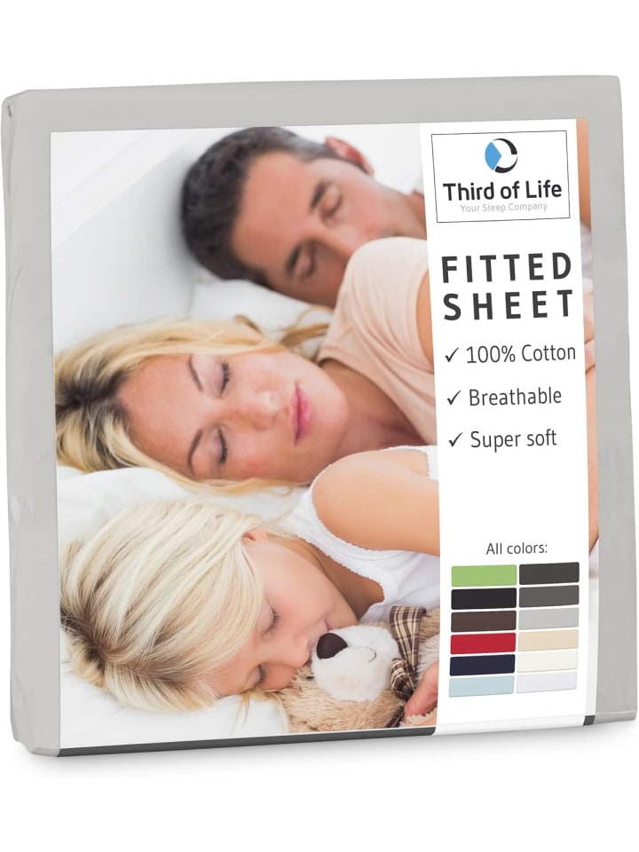 Spannbettlaken "ALBA" aus 100% Oekotex-Baumwolle in Hellgrau