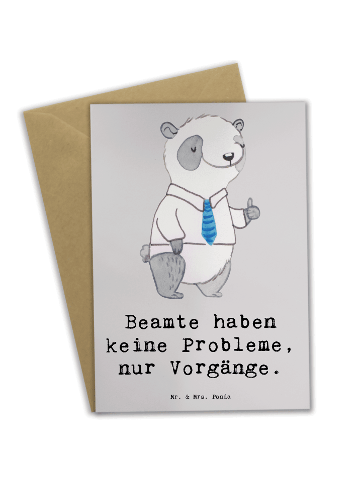 Grußkarte Beamter ohne Probleme mit Spruch in Grau Pastell
