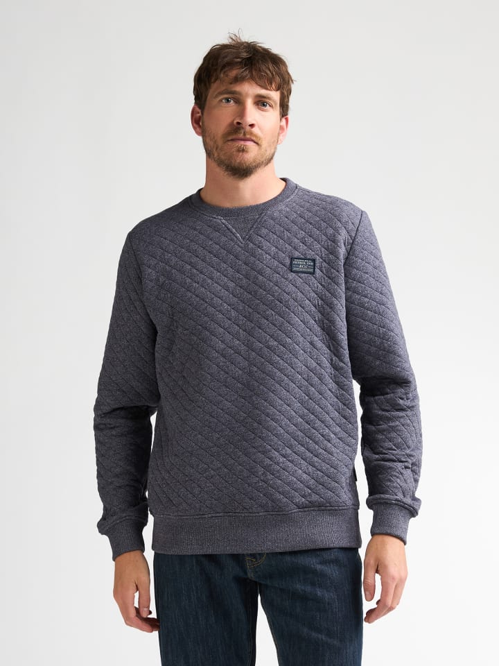Meliertes Sweatshirt mit Rundhalsausschnitt stonewall in Blau