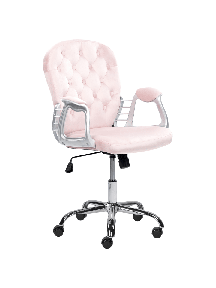 Bürostuhl in Rosa/Silber/Schwarz - (W) 58 x (H) 93 x (L) 58 cm
