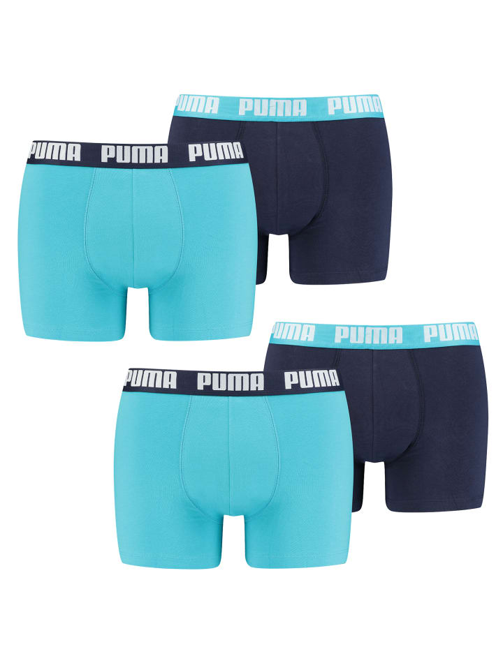 Boxershorts PUMA BASIC BOXER 4P in 796 - Aqua / Blue