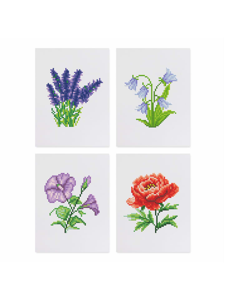 Mini Diamond Painting Minis 4er Set-"Blütenzauber"