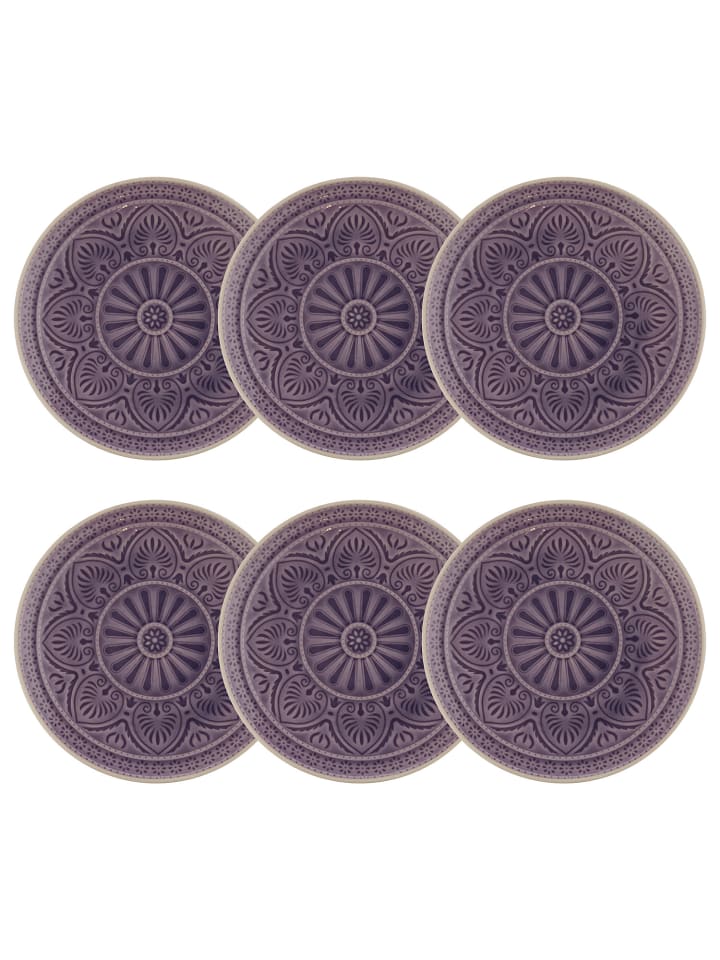 Butlers Teller SUMATRA 6er-Set in Violett