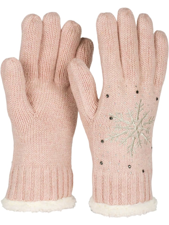 Strickhandschuhe in Altrose
