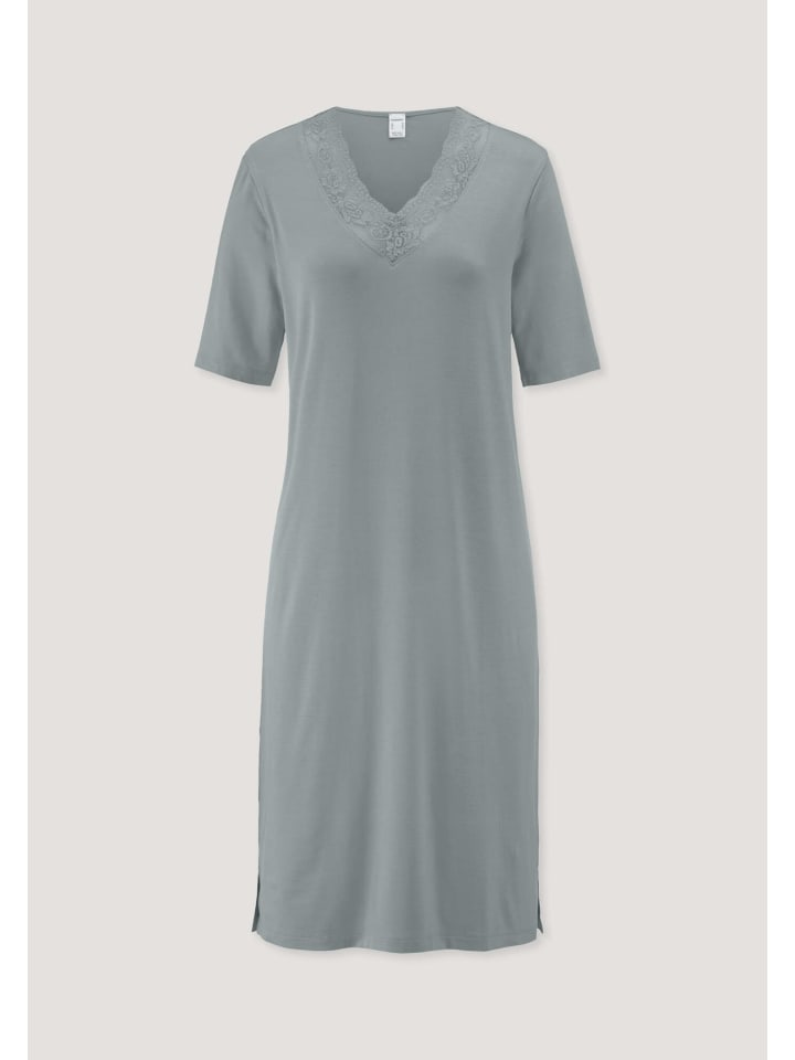 Hessnatur Kurzarm Nachthemd PURE SENSE aus TENCEL™ Modal in nebelblau