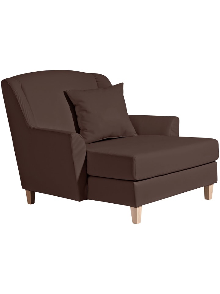 SESSEL XXL Karil Bezug Kunstleder Buche natur / braun
