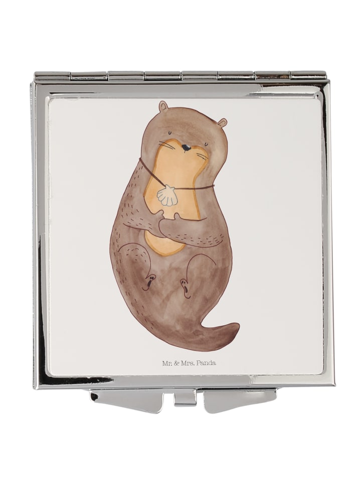 Schminkspiegel Otter Muschel ohne Spruch in Weiß