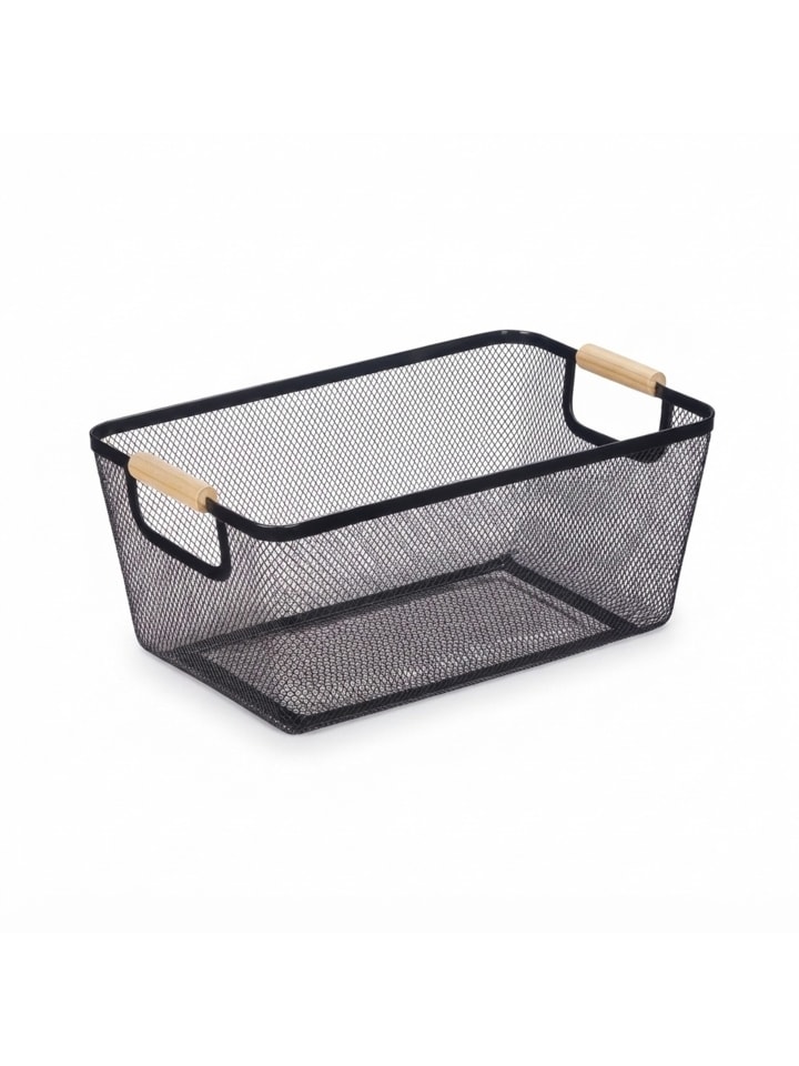Drahtkorb in Schwarz - (B)37 x (H)16,5 x (T)22,5 cm