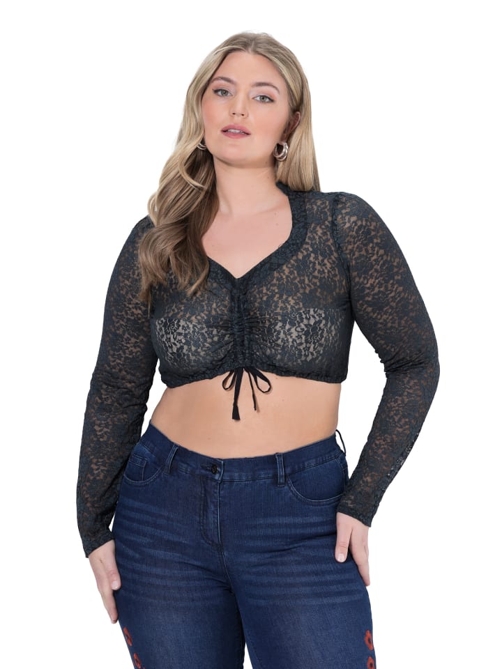 Trachtenbluse in schwarz