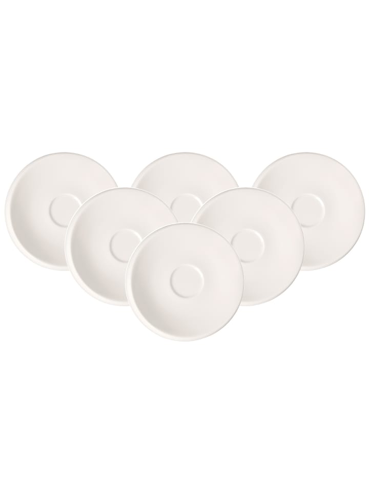 6er Set Mokka- / Espressountertasse NewMoon in Weiß ø 13 cm