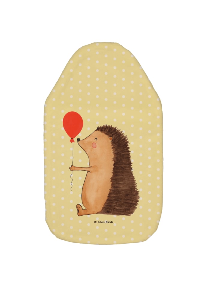 Wärmflasche Igel Luftballon ohne Spruch in Gelb Pastell