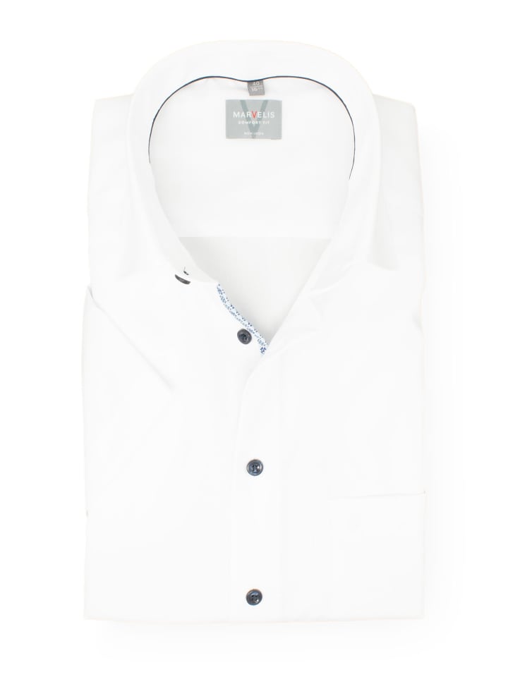 Comfort Fit Businesshemd in Weiss 00