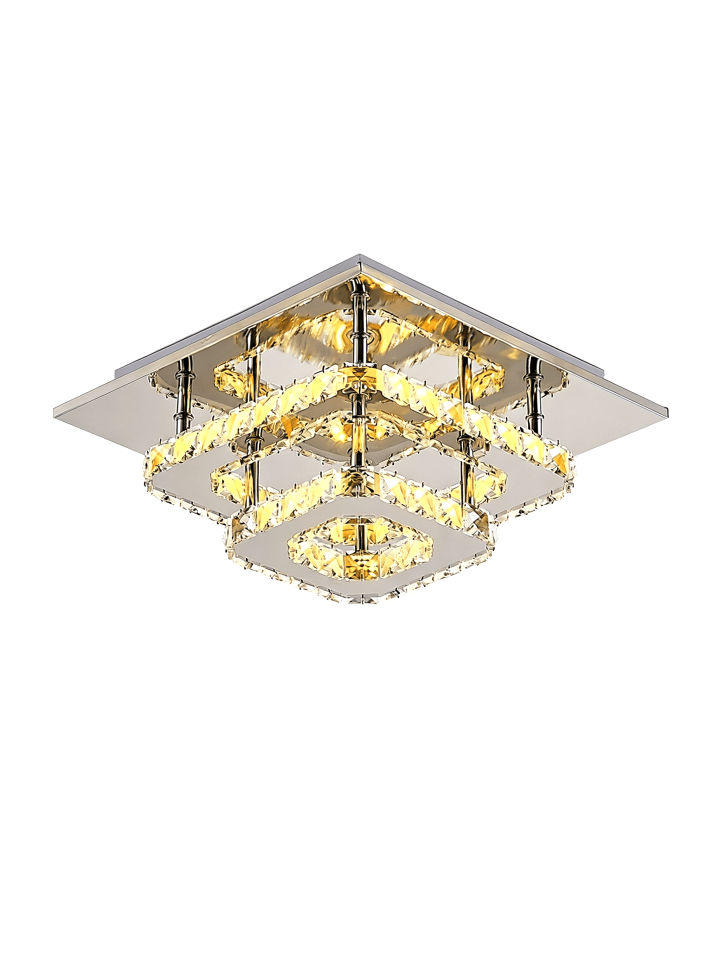 Deckenlampe LED quadratisch 2-stöckig dimmbar 30x30x14 cm