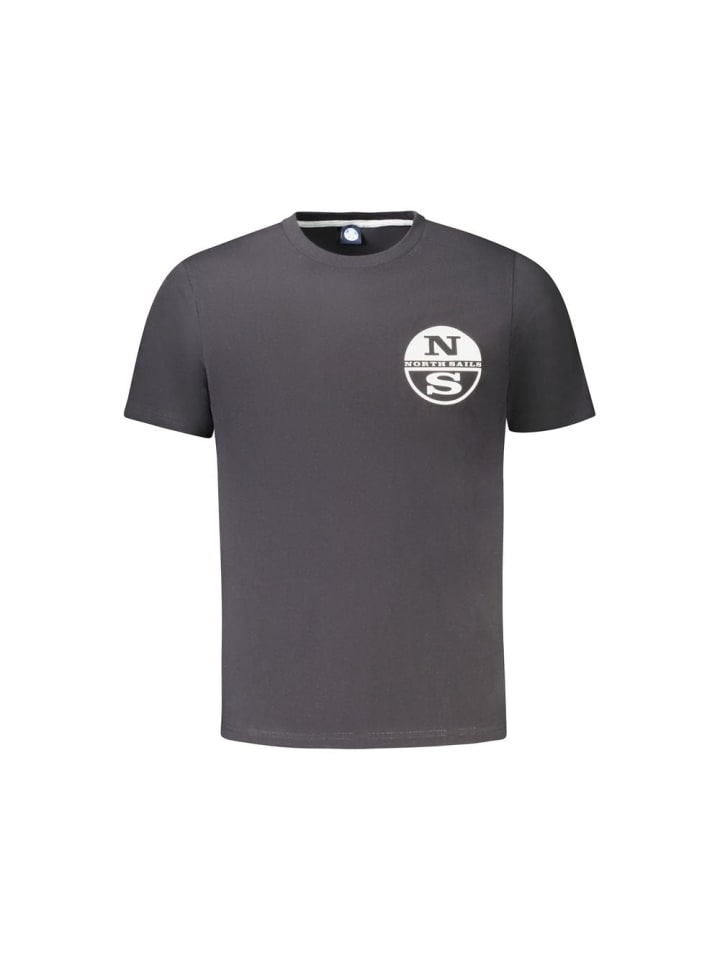 Schwarz Baumwolle Herren T-Shirt