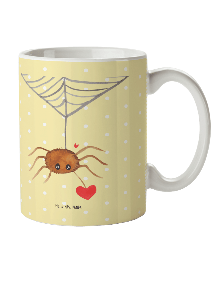 Kinderpott Spinne Agathe Liebe ohne Spruch in Gelb Pastell