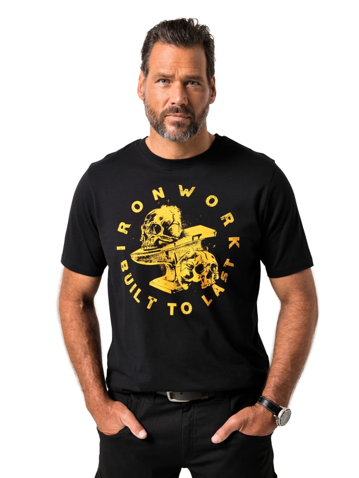 Kurzarm T-Shirt in schwarz