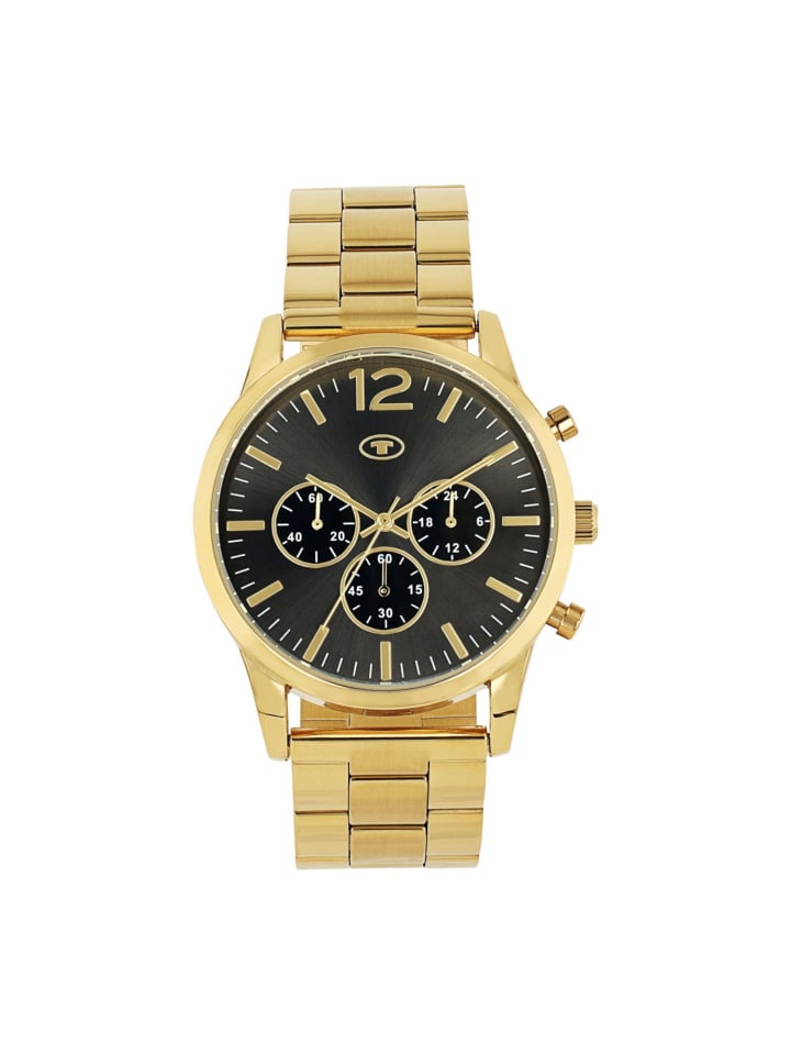 Chronograph Alloy/Edelstahl, IP silber in Gold