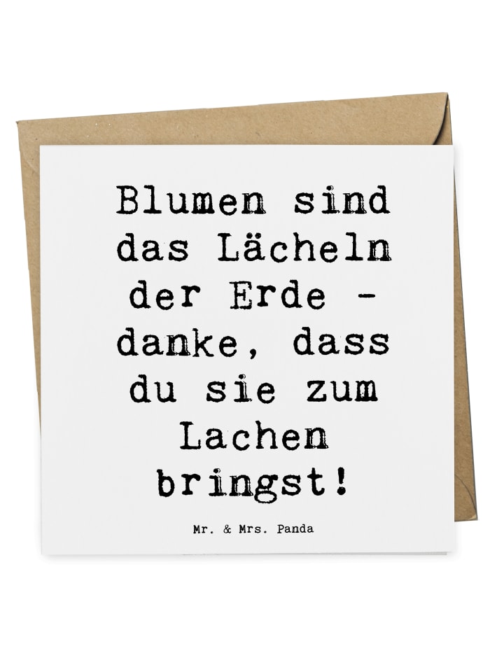 Deluxe Karte Spruch Florist Erde Lächeln mit Sp... in Weiß
