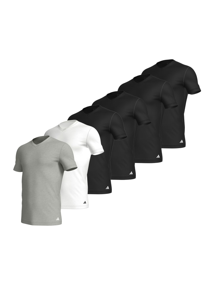 Unterhemd / Shirt Kurzarm Active Core Cotton in Schwarz / weiß / grau