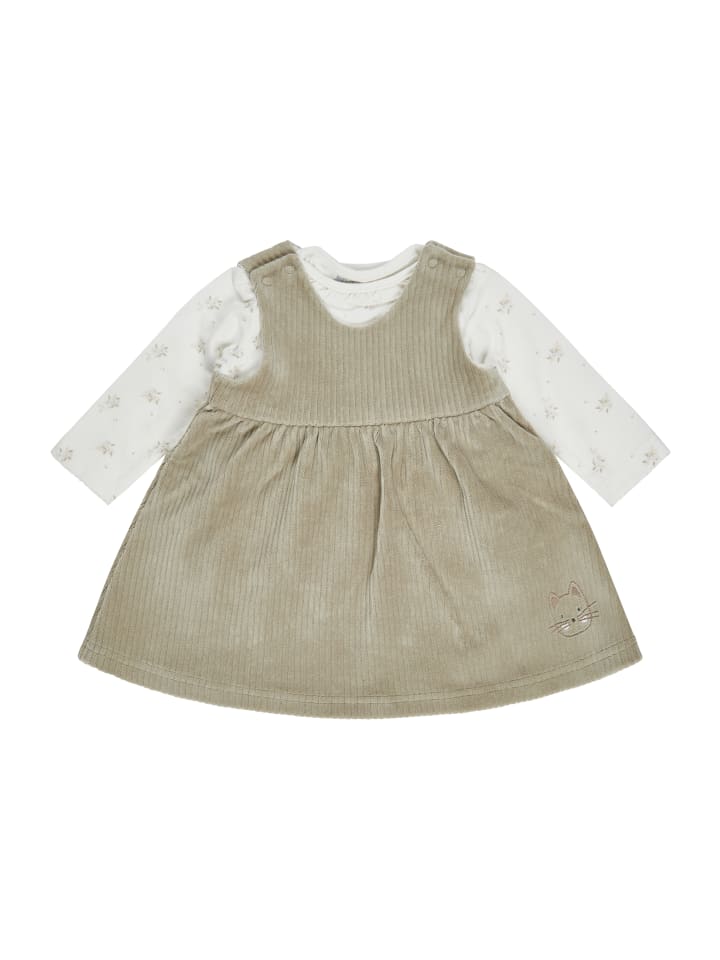 Bekleidungs-Set Langarmshirt und Kleid in steingrau
