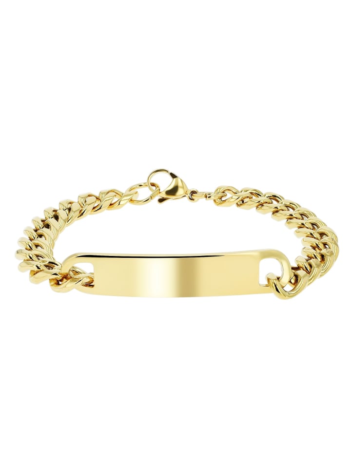 Unisex Armband – Panzerarmband aus Edelstahl 21 cm in gold