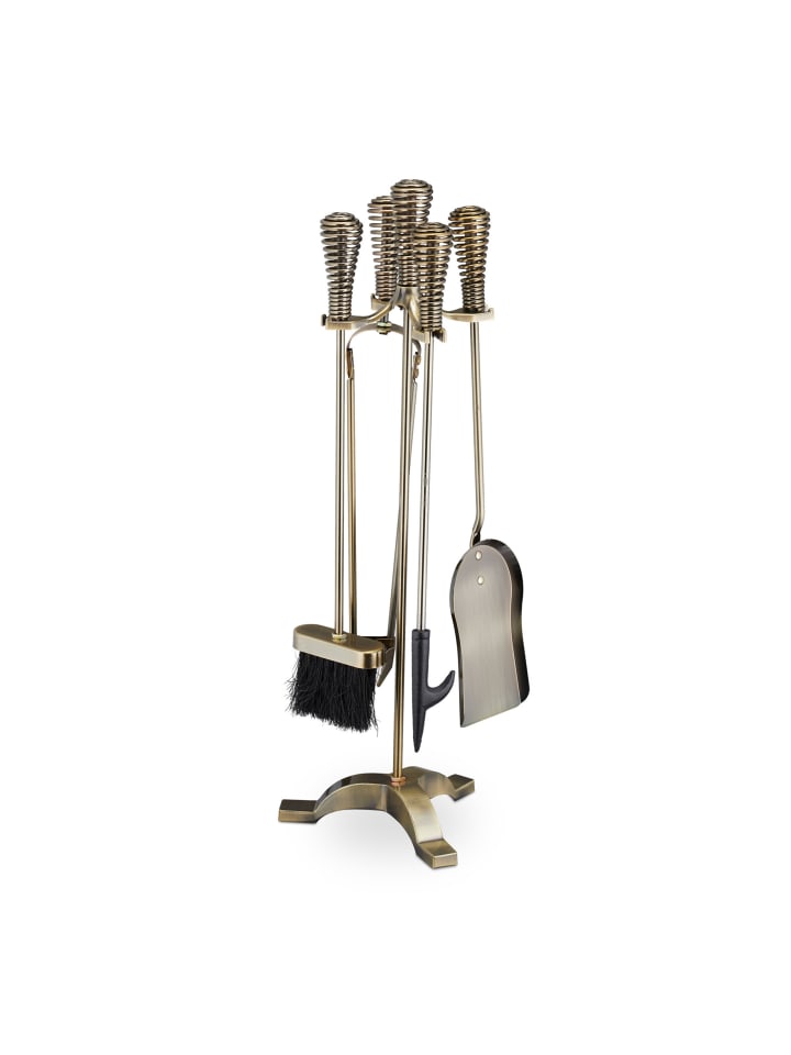 5-tlg. Kaminbesteck-Set in Gold