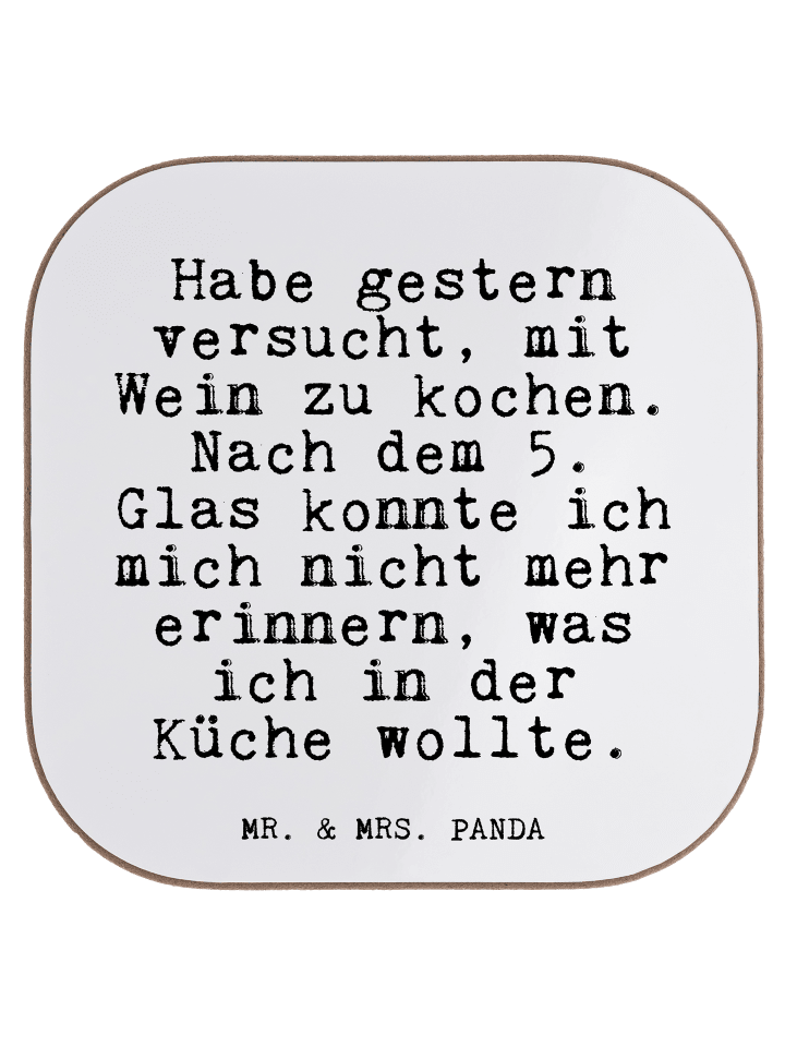 Glas-Untersetzer Habe gestern versucht, mit... ... in Weiß