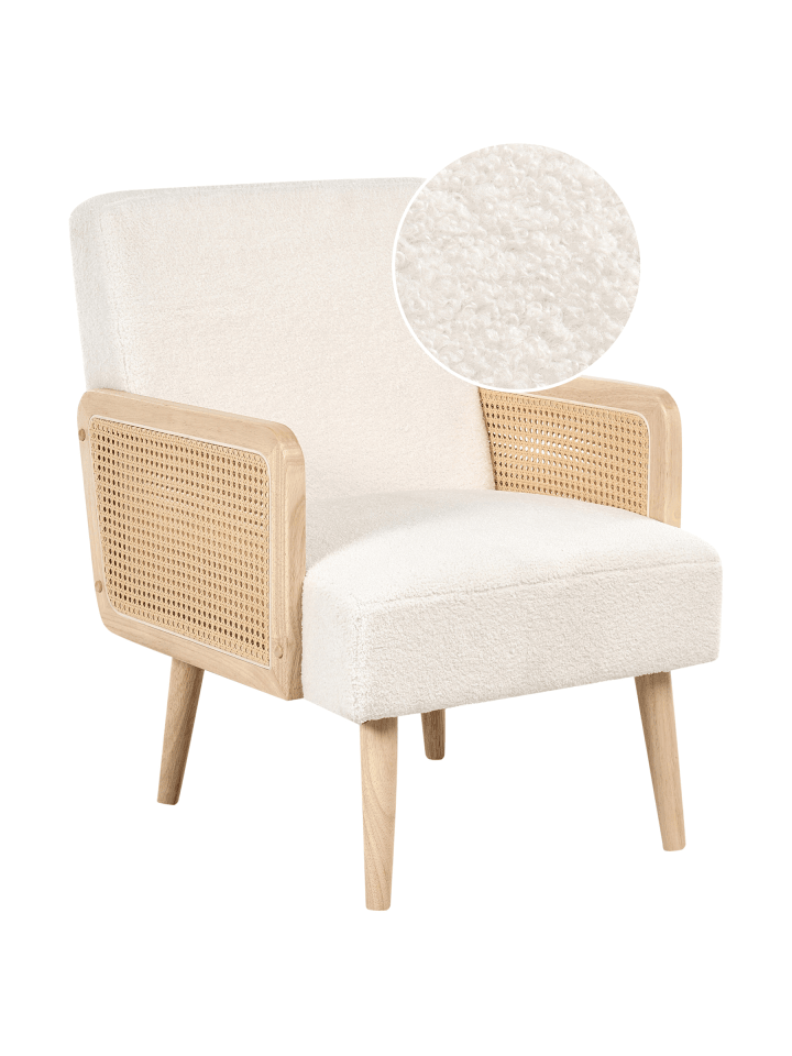 Sessel HOJBY in Weiß/Braun - (W) 61 x (H) 82 x (L) 74 cm