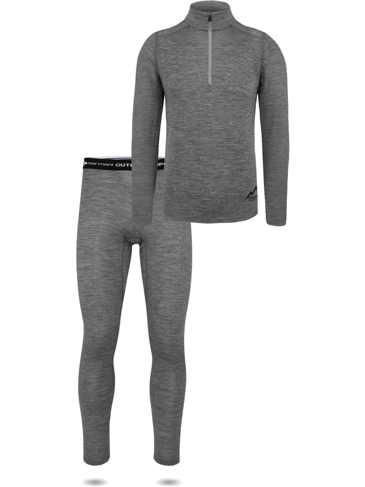 Herren Merino Langarmshirt und Hose Canberra/Sydney in Grau