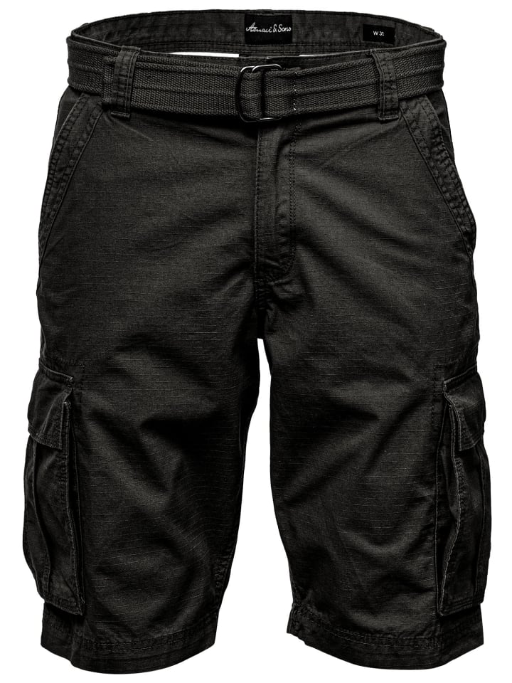 Chinoshort inkl. Gürtel MIDFIELD in Schwarz