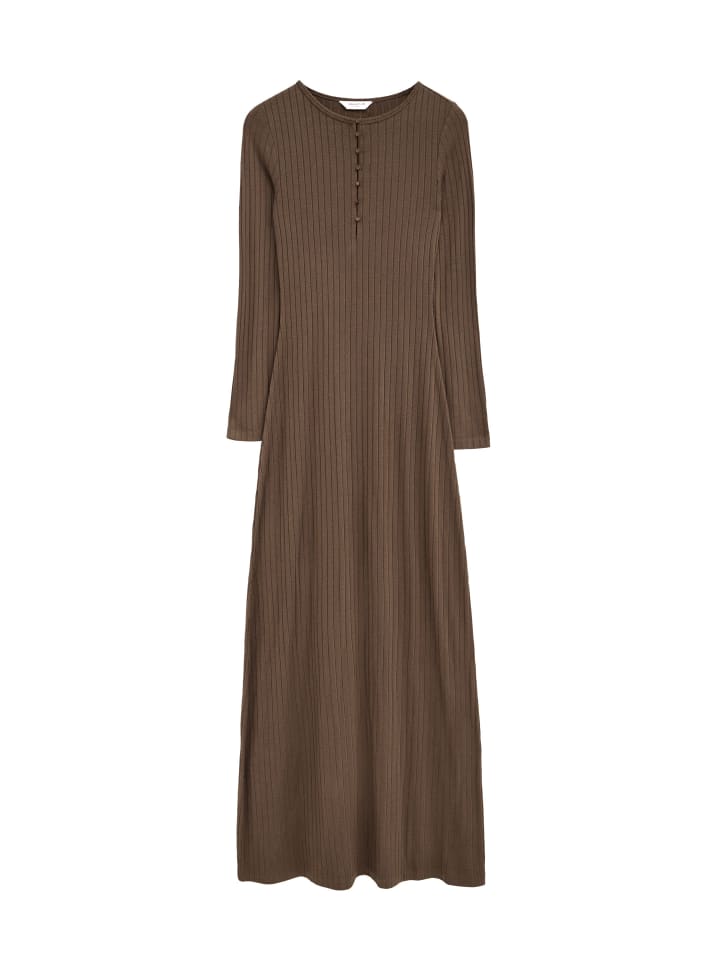 Kleider WOMAN PIHU DRESS LONG SLEEVE REGULAR FIT in Braun