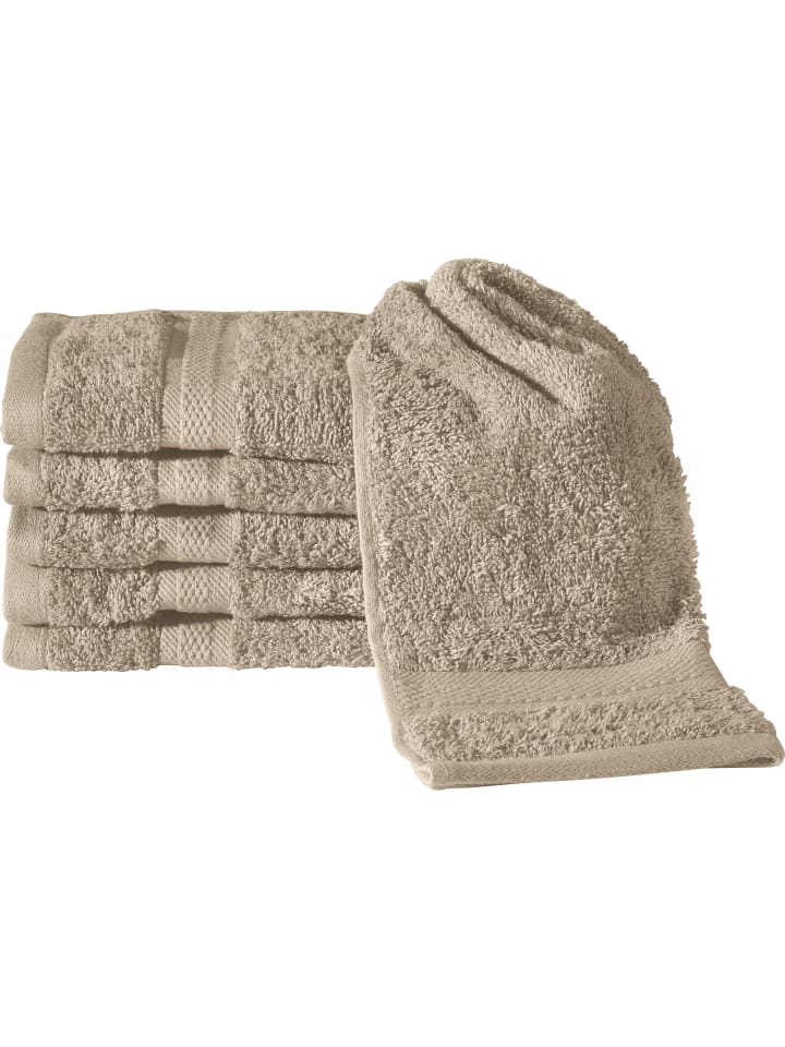 Frottier Gästetuch 6er-Pack Chicago in taupe