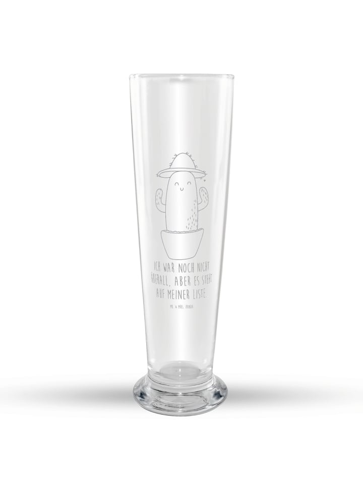 Bierglas Kaktus Hut mit Spruch in Transparent