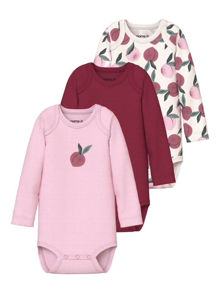 Langarmbody Nbfbody 3er-Pack Bio-Baumwolle in jet stream
