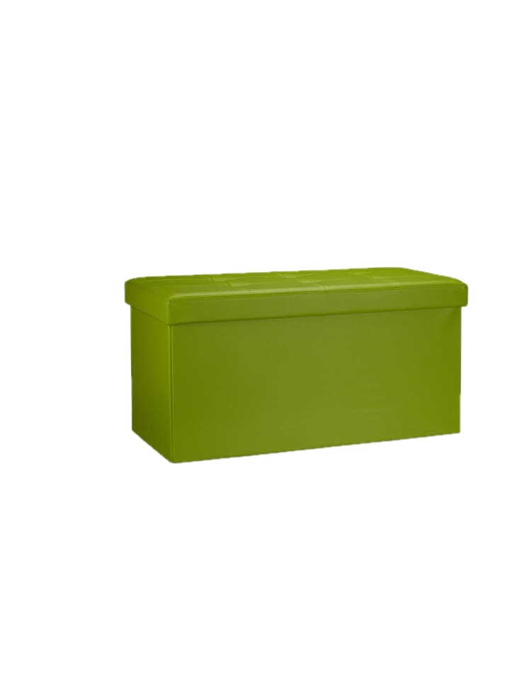Sitzbank Stauraum in Grün - (B)76 x (H)38 x (T)38 cm