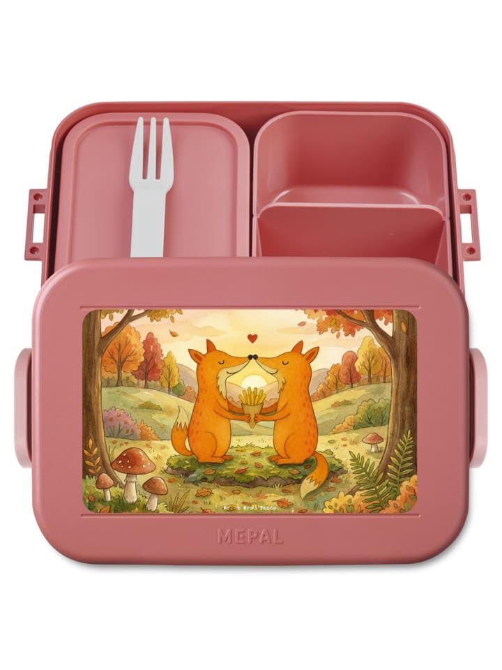 Bento Box Füchse Liebe Pommes Design ohne Spruch in Rot Pastell
