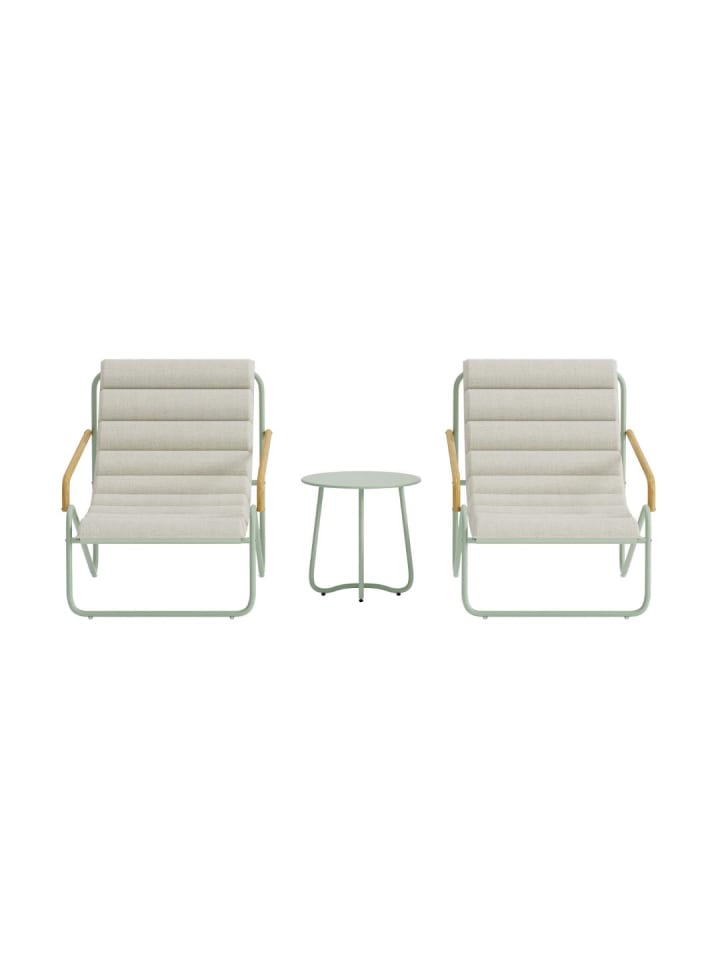 Lounge-Set Ithaka (3-teilig) Grün 45 x 45 cm
